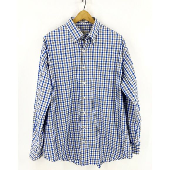 Peter Millar Other - Peter Millar Dress Shirt Mens XL Blue Gray White